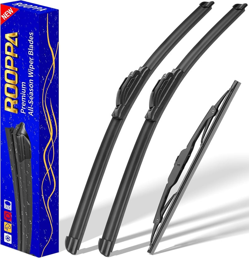 Rooppa 3 wipers Replacement for 2007-2017 Jeep Patriot, Windshield Wiper Blades Original Equipment Replacement - 21"/21"/10" (Set of 3) UJ HOOK - Image 1